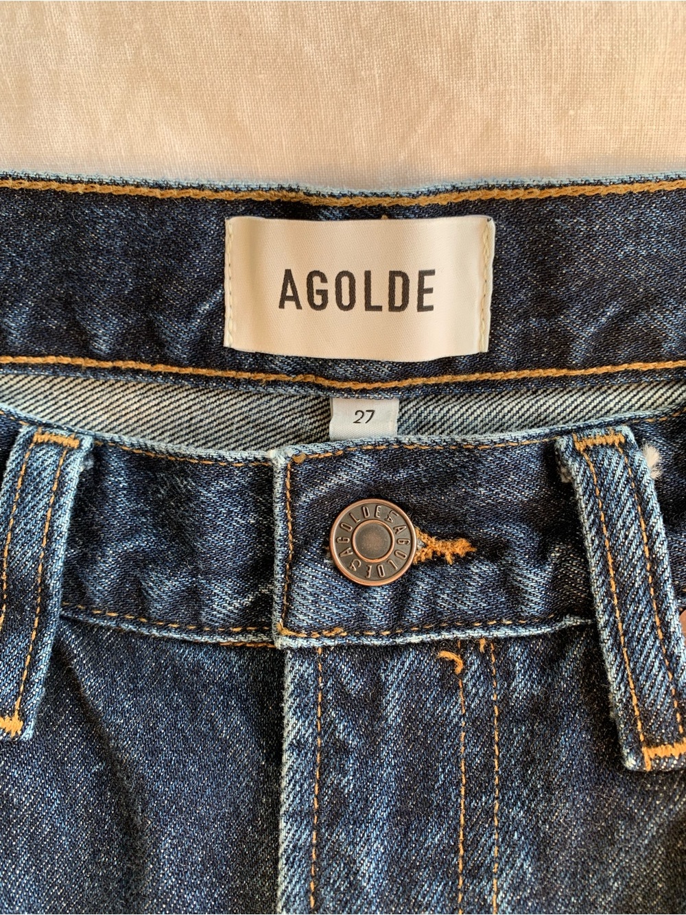 Agolde Low Curve Crop Denim Cotton Jeans Baggy Relaxed Pants Pendulum Dark Wash - Picture 8 of 11